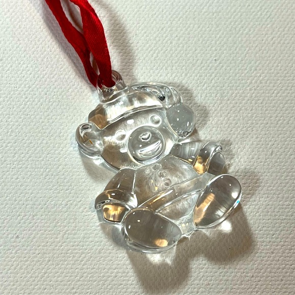 Tiffany & Co Crystal Teddy Bear Christmas Ornament RARE